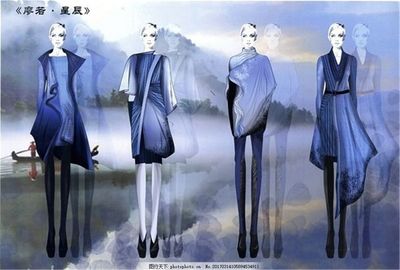 蓝色系服装设计图 灵感、色彩与创意解析